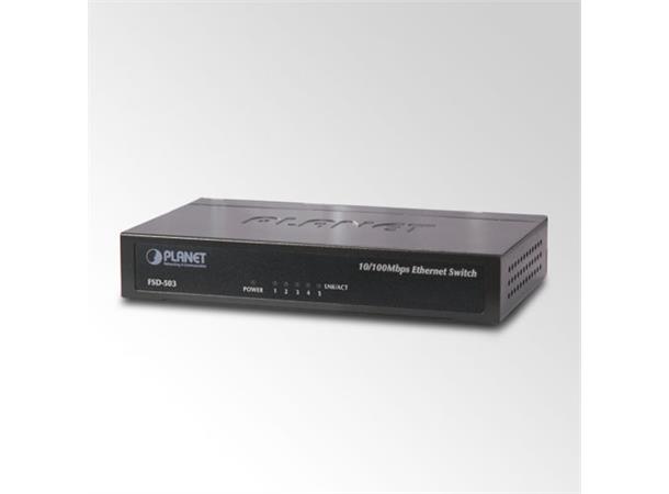 Switch   5-port 10/100B/Tx Desktop Metal Planet: extern power 